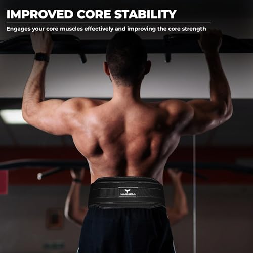 Dip Belt with Chain – Weighted Pull Up Belt, Dip Weight Belt, Weightlifting Belt for Pullups, Squats, and Dips, Belt Squat Attachment Ideal Weight Belt for Pullups, Weightlifting, and Gym Workouts (Black) - Image 5