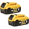 YAYETUR 2Packs 8000mAh DCB206 Replacement for Dewalt 20V Max Battery Lithium ion Compatible with Dewalt Battery DCB206 DCB201 DCB203 DCB207 DCB205 DCB204 Series Power Tools