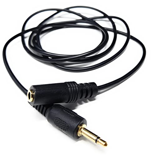 DRUT 1m 3.5mm Mono Jack to 3.5mm Socket Extension Cable Gold Connectors, Male Plug to Female Socket 3.3ft - Image 2