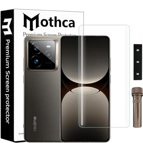 Image of Mothca Premium Curved UV Tempered Glass Screen Protector for Realme GT 7 Pro | Transparent | Pack of 1 | Full Screen Coverage with UV Installation Kit