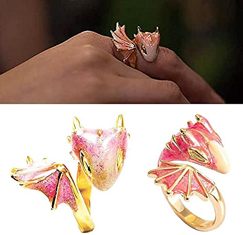 Anel de dragão esmaltado brilhante de design de moda anéis abertos ajustáveis para mulheres homens p