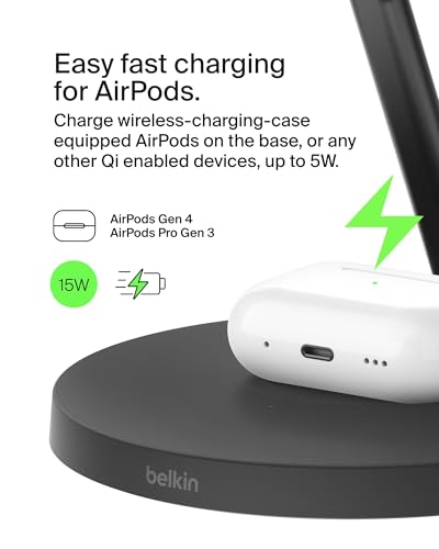 Belkin BoostCharge 3-in-1 MagSafe Charging Station (15W, iPhone/Watch/AirPods) — view 5