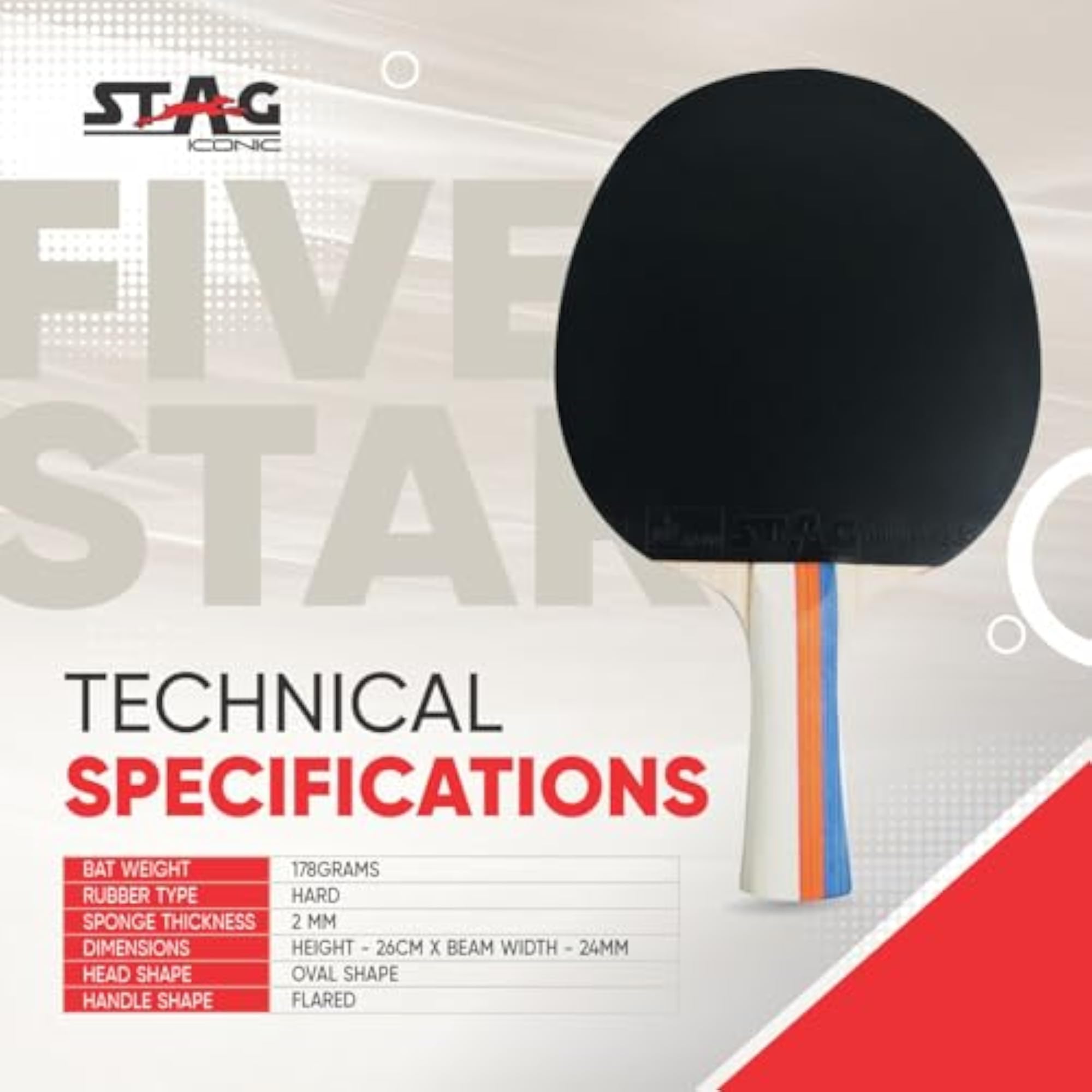 5 Star Table Tennis Racket for Beginners