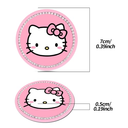 2PCS Cute Kitty Cup Holder Coasters, Black Silicone Anti-Slip Car Coasters,Car Cup Pads,Universal 2.75 Inch — view 6