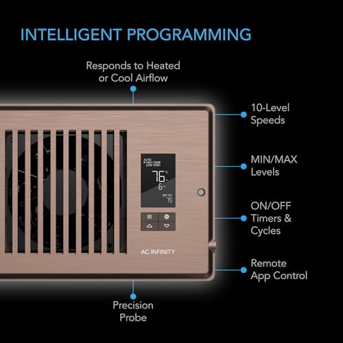 image for AC Infinity AIRTAP T4 Bronze, Register Booster Fan for 4” x 10” Re