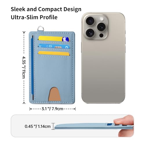 Image of Mayski Slim Wallet, Credit Card Holder for Women, Minimalist Front Pocket RFID Blocking Card Cases, Small Wallet Women Men(MF Blue)
