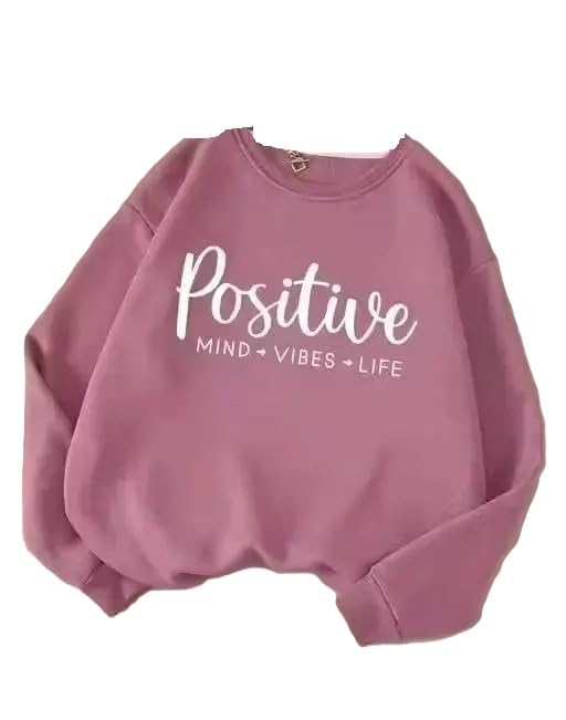 Image of Positive Mind Vibe Life Women Printed Turkish Rose Stshirt Stylish Fleece Winter r Hoodie