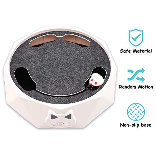 Warmurlife Interactive Cat Toys For Indoor Cats, Electronic Running Squeaky Mice Cat Toy Automatic Kitten Hunting Exercise Toy With Scratching Board For Cats Pets #TOP1