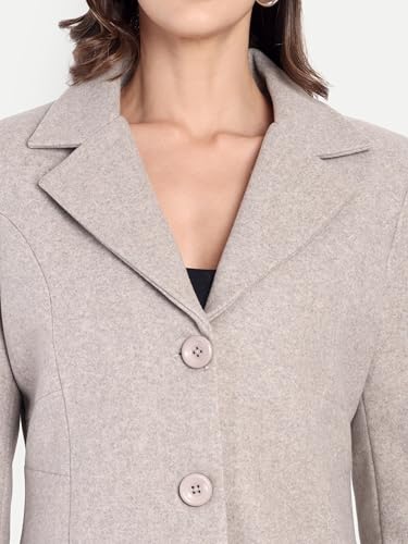Image of HAUTEMODA Women's Winter Coat Trench Long Sleeves Over Coat With Pocket single Breasted