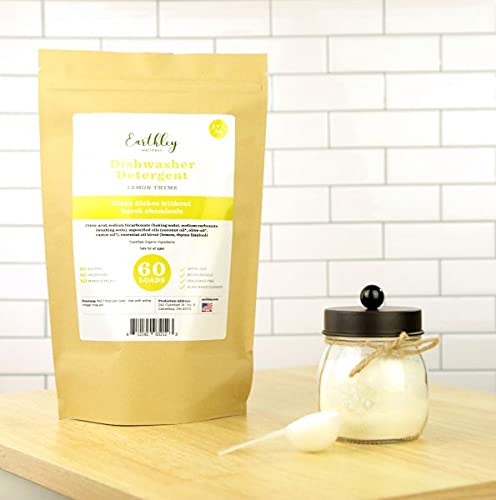 Earthley Wellness, Dishwasher Detergent, Eco-Friendly, Pure, Certified Organic Dish Detergent (60 Loads, Lemon-Thyme) #TOP1