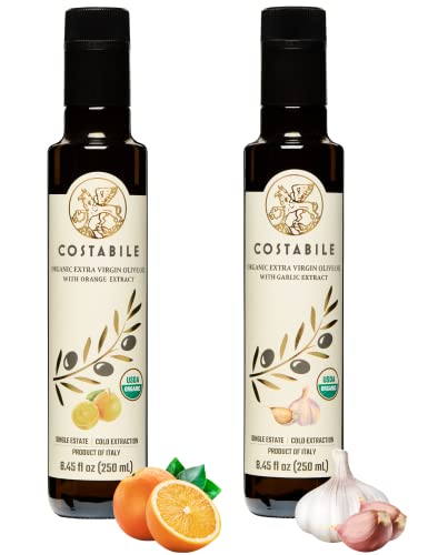 Aceite de oliva extra virgen con infusión de naranja y ajo