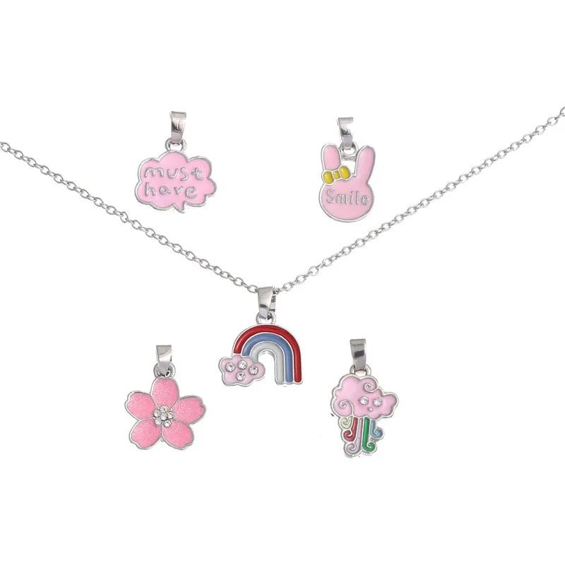El Regalo 5PCs Enamel Charms Pendat Chain Set for Girls Kids- Cute Kids Charm Pendants Set- Unicorn, Flower, Rainbow, Heart etc (Style-3) (B0BTVZ4P4B) Amazon Price History, Amazon Price Tracker