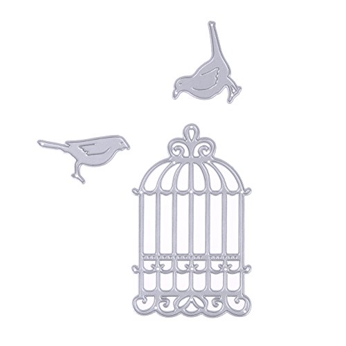 La Cabina Dies Scrapbooking Bricolage Album de Bricolage Découpage Carré Stencils Embossing Card Album de Scrapbooking Multi-Motif (La Cage d'oiseaux)