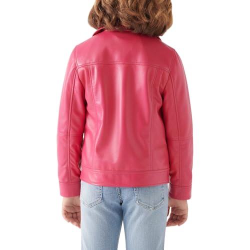 Trifoliate Girls Biker Jacket Fashion Moto Faux Leather Outerwear Jackets for Kids (7-16)4