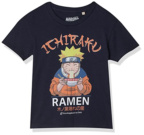 Naruto Bonarutts021 Camiseta, Azul Marino, 6 Años para Niños