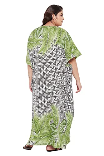 Image of Gypsie Blu Women Plus Size Kaftan Dress Beach Cover Up Maxi Dresses for Women, V-Neck Kimono Sleeve 1X-3X