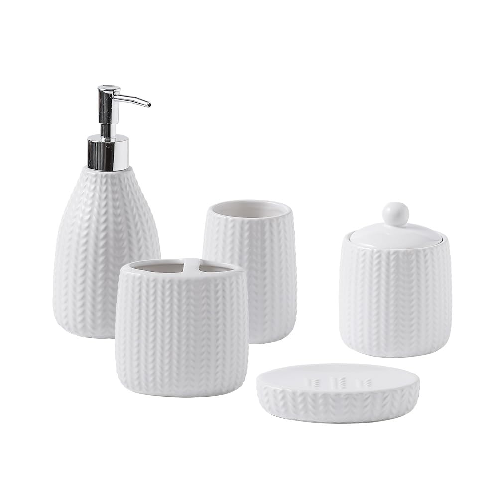 Ceramic Bathroom Accessories Set 5pcs?SURUI Bathroom Accessories Set