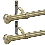 Paquete de 2 barras telescópicas para cortina, bronce antiguo