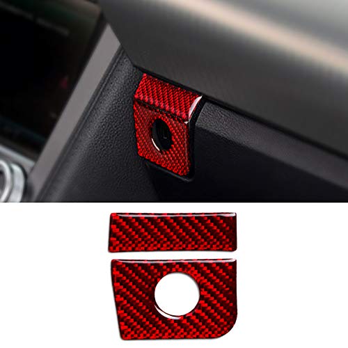 GZXinWei Interior Carbon Fiber Car Storage Box Panel Trim Sticker Styling,Red
