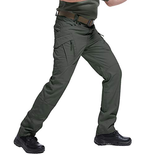 Image of CARWORNIC Men's Outdoor Tactical Pants Rip-Stop Lightweight Stretch Military Cargo Work Hiking Pants
