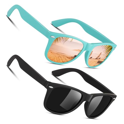 Image of Sunier Polarized Sunglasses for Men and Women, Retro Square Matte Finish UV400 Protection Shades for Driving, Fishing