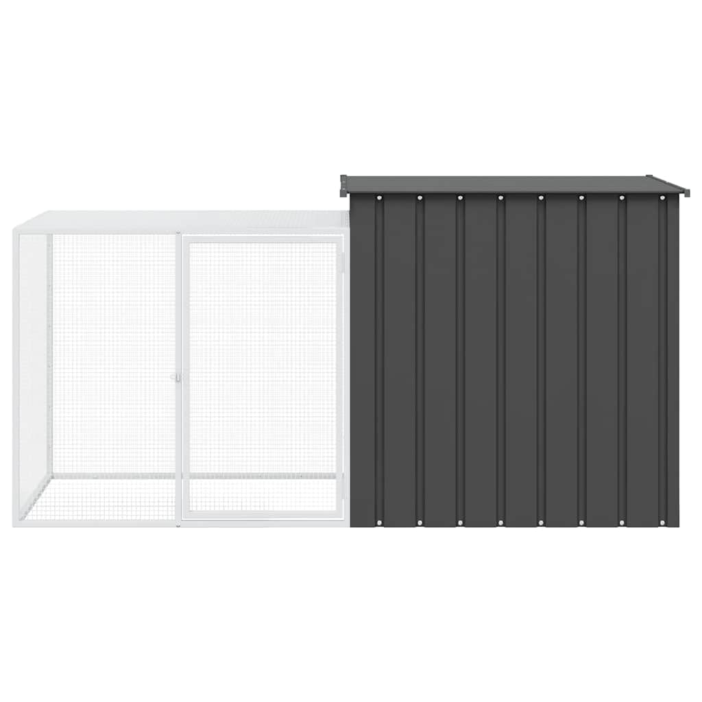 Kaninchenkäfig Anthrazit aus verzinktem Stahl 200x91x100 cm mit Flügeltür und Belüftung, vielseitiger Hasenstall für Freilauf und Schutz von Zwergkaninchen, Nagerheim für Indoor und Outdoor