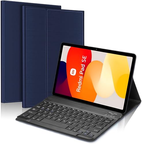 Image of ProElite Keyboard case for Redmi Pad SE 11 inch, Magnetic Detachable Wireless Bluetooth Keyboard Redmi Pad SE 11 inch, Dark Blue