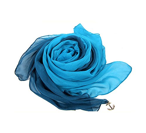 LoveSilk Women's 100% Silk Chiffon Scarf Oblong Gradient Color3