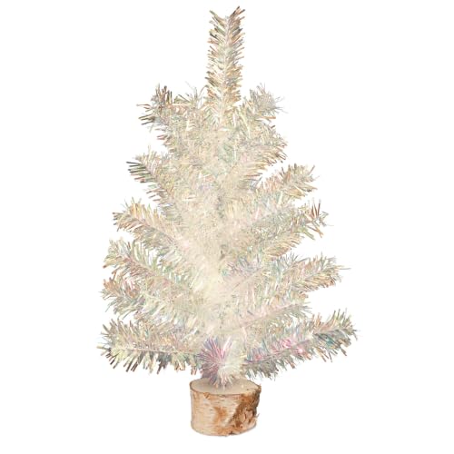 Árbol de Navidad blanco de 40 cm Piceioep, ideal para decorar repisas y espacios pequeños