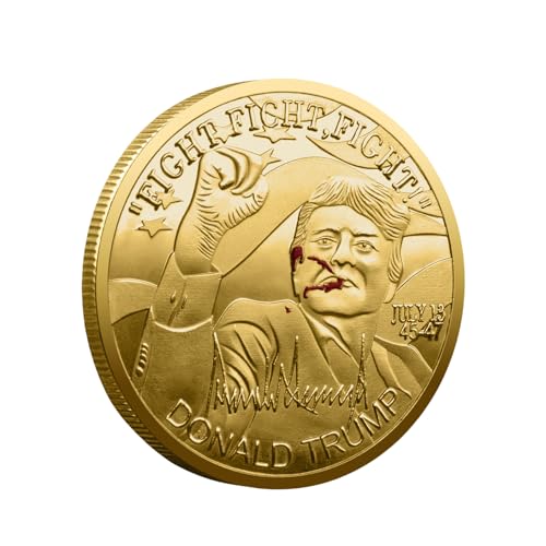 Donald Trump 45th 47th President Gold Plated Challenge Coin – 2025 Commemorative Collectible with Colorized Seal & Liberty Eagle – Trump 2024 Gift for Supporters (C)