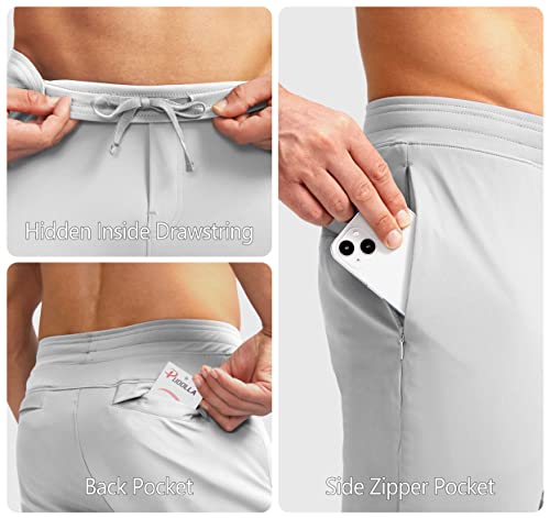 Pudolla Men's Golf Pants Stretch Sweatpants With Zipper Pockets Slim Fit Work Casual Joggers Pants For Men (Grey X-Large) #TOP3