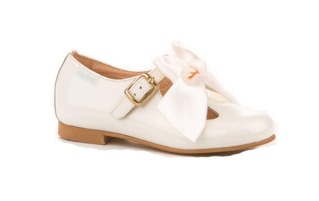 Merceditas Charol con Lazo para Niñas Todo Piel mod.516. Calzado infantil Made in Spain, Garantia de Calidad. (22, Beige)