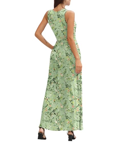 Image of LILBETTER Women Sleeveless Deep V Neck Loose Plain Long Maxi Casual Dress
