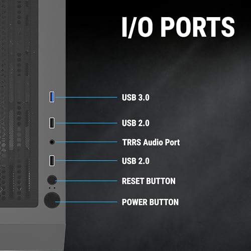 Image of Ant Esports ICE- 270G 6F Mid-Tower ATX Computer Case /Gaming Cabinet with Front Glass Panel - Black | Support ATX, Micro-ATX, Mini-ITX | Pre-Installed 6 Static RGB Fans