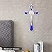 VINETEN Blue Enamel Crucifix Wall Cross -Saint Benedict Metal Wall Art-Cross Give Blessing and The Spiritual Sacred -Crucifix Gift for Grandma, boys Baptism Gift