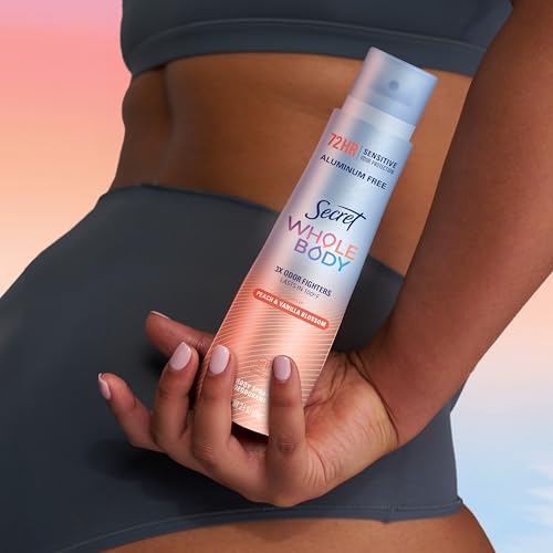 Secret Aluminum Free Whole Body Deodorant Spray for Women, 72hr Sensitive Freshness & Odor Defense, PH Balanced, Invisible Protection, Safe to Use Everywhere, Peach & Vanilla Blossom Scent, 3.5 oz - image 8
