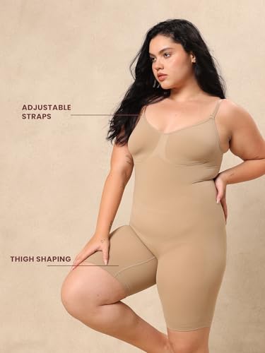 Image of Krvvy Premium Shapewear Bodysuit for Women | Body Shaper With All-Day Comfort, Seamless, Waist Sculpting, Tummy Tucker, Invisible Under Clothes |