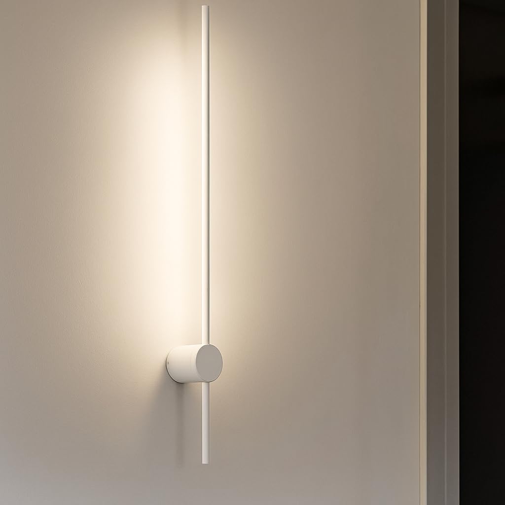 Dopa Applique da Parete LED 12W in Alluminio Barra Luminosa Design Moderno Linea Slanciata 80 CM Illuminazione Indiretta Anti AbbagliamentoLampada per Soggiorno Camera e Ufficio (Bianco)