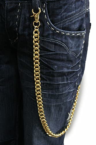 Men Biker Fashion Wallet Chain Keychain Classic Style Metal Long Strand Long Gold Color Strong Heavy4