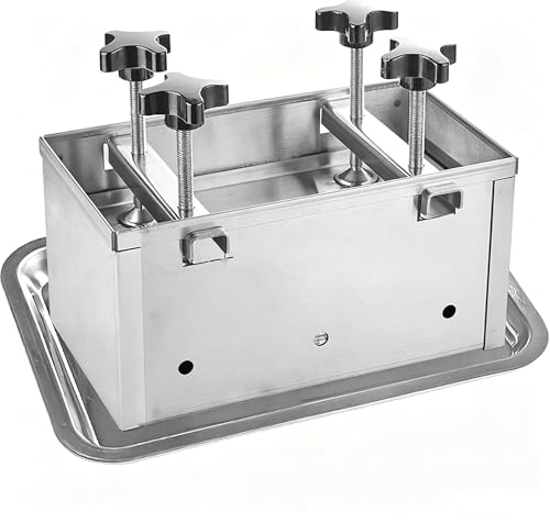 Herramienta de prensa de carne, molde de acero inoxidable con diseño de doble tornillo, rectangular, para hacer carne casera, herramienta de formación multifuncional para cocinar en casa
