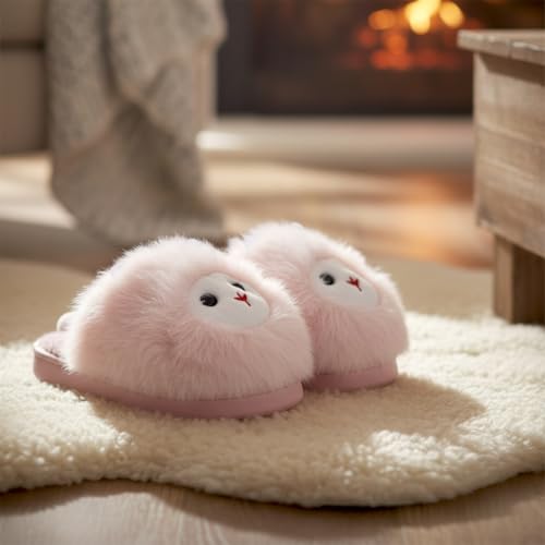 Image of VRITRAZ Unisex Adult Comfort Closed Toe Warm Fur Home Clogs Indoor Slipper for Women