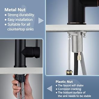 GIMILI Oil Rubbed Bronze Kitchen Faucet with Pull Down Sprayer Single Hole LED Sink Faucet, Suitable for Farmhouses, RV, Laundry Room, Outdoor, and Campers. Llave para fregadero de cocina