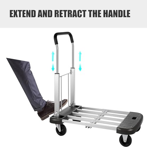 Carretilla plegable de aluminio ajustable para transporte miniatura 4