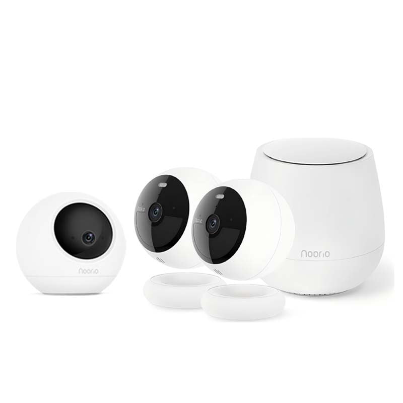 Noorio Home Security System with T120 Camera x1, B210 Camera x2，Hub x1