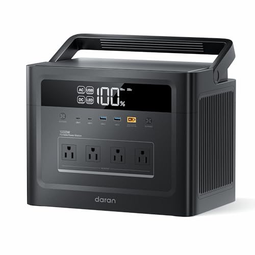 Image of Portable Power Station 1000W, 960Wh Solar Generator LiFePO4 Battery, Power Bank with 4 AC Outlet, PD 100W Output Fast Charging for Home Use, Emergency, Camping, RV & Off-Grid Living (1200W Surge)