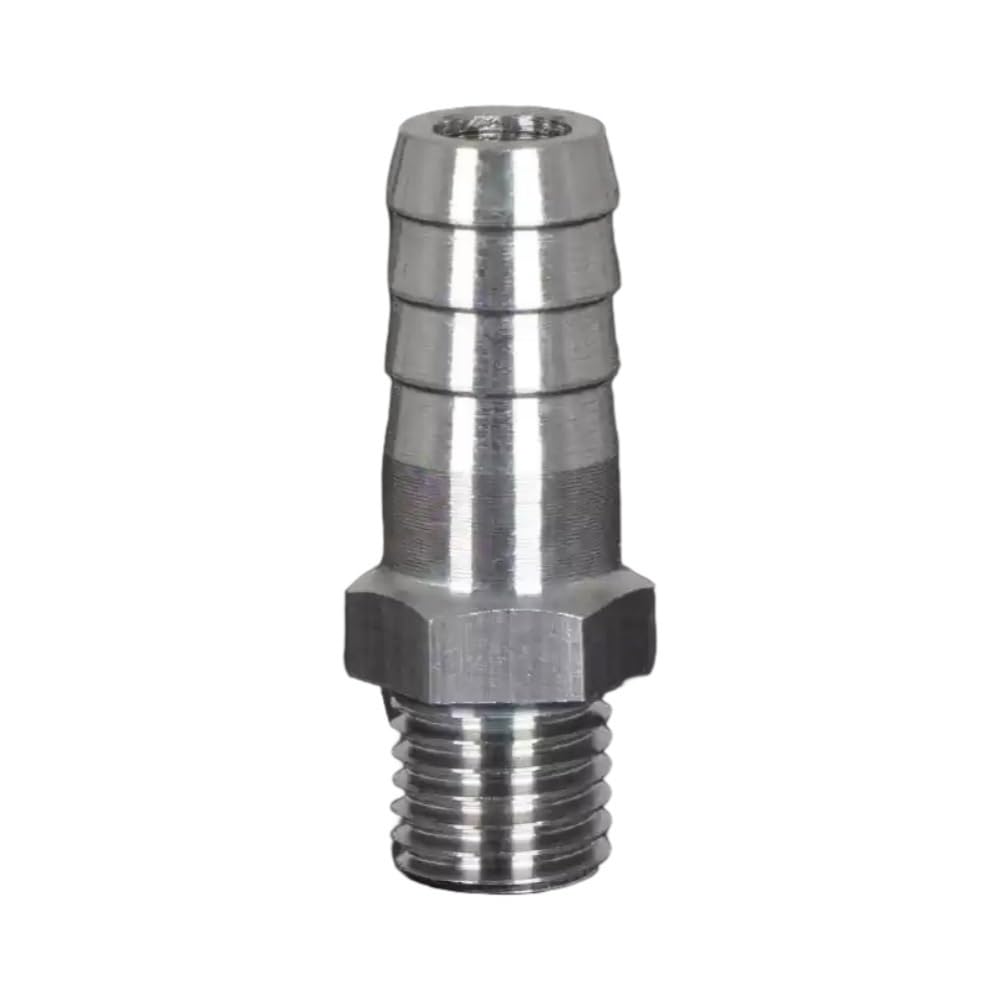 Stainless Steel Male Barb, 304 Stainless Steel Barbed Fitting Brass Male Hose Tail Pagoda Threaded Multi Sizes(10mm*M10x1.25)