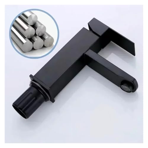 Robinet mitigeur noir mat pour lavabo de salle de bain moderne - 4