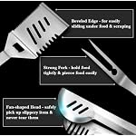 GRILLART Grill Tools Grill Utensils Set - 3PCS BBQ Tools, Stainless Barbeque Grill Accessories -Spatula/Tongs/Fork w/Insulated Glove, Ideal BBQ Set Grilling Tools for Outdoor Grill, Gifts for Men Dad - Image 5
