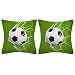 2 fundas de almohada para sofá o cama, diseño de fútbol