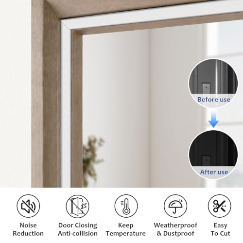 Image of 19.7FT Kerf V‑Shaped Weather Stripping Door Seal, Press‑in Seal for Pre‑Cut Slot Doors, Not Self‑Adhesive, Soundproof Draft Blocker for Exterior Front Doors, Fits Large Gaps, Easy DIY Install (White)